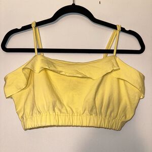 L.A Hearts Pacsun Ruffled Yellow Cropped Tank Top Womens Medium NWT